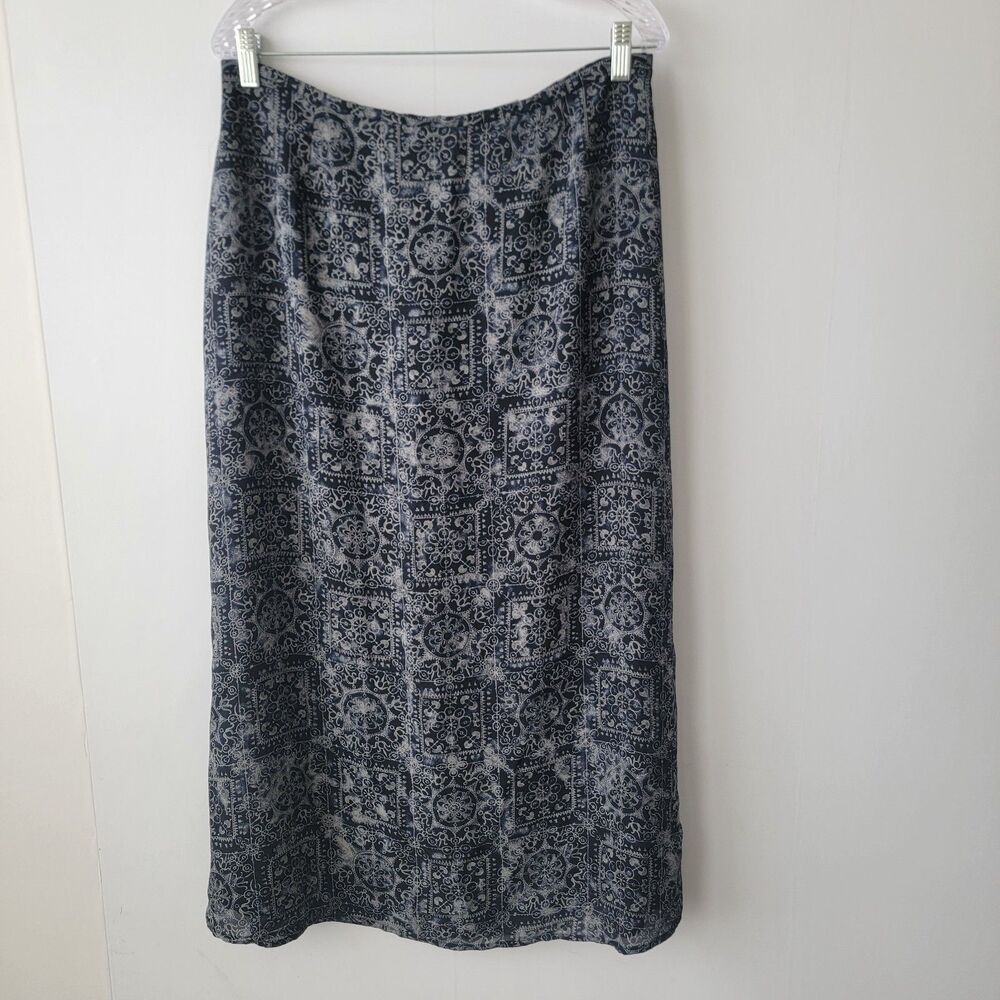 Liz Claiborne womens maxi skirt sz 14 paisley print boho cottagecore fully lined